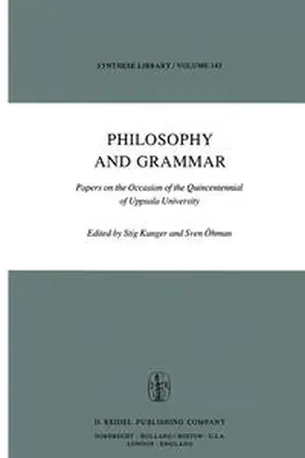 Kanger / Öhman |  Philosophy and Grammar | Buch |  Sack Fachmedien
