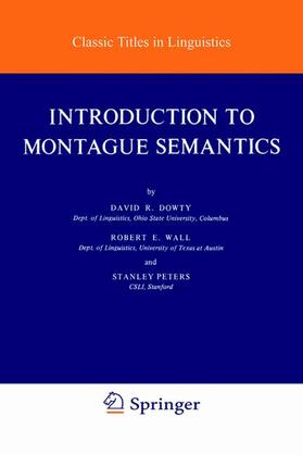 Dowty / Peters / Wall |  Introduction to Montague Semantics | Buch |  Sack Fachmedien