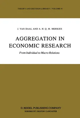Merkies / van Daal |  Aggregation in Economic Research | Buch |  Sack Fachmedien