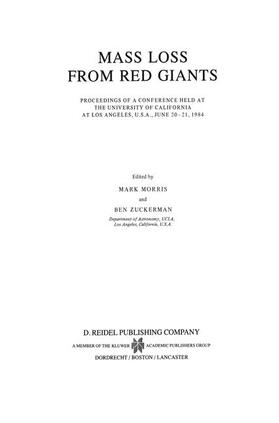 Zuckerman / Morris |  Mass Loss from Red Giants | Buch |  Sack Fachmedien