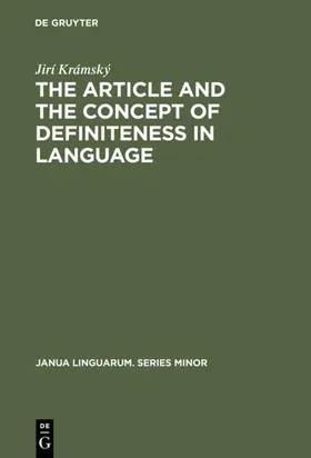 Krámský |  The Article and the Concept of Definiteness in Language | Buch |  Sack Fachmedien