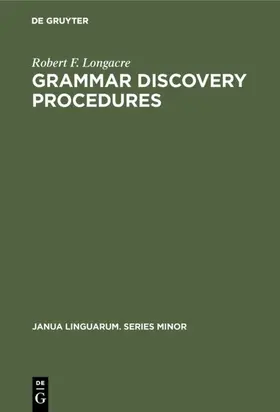 Longacre |  Grammar Discovery Procedures | Buch |  Sack Fachmedien