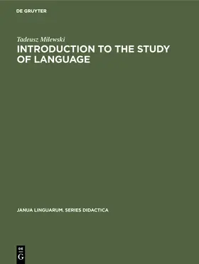 Milewski |  Introduction to the Study of Language | Buch |  Sack Fachmedien