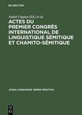 Cohen / Caquot |  Actes du premier congrès international de linguistique sémitique et chamito-sémitique | Buch |  Sack Fachmedien
