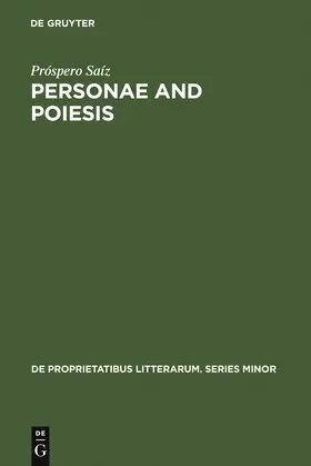 Saíz |  Personae and Poiesis | Buch |  Sack Fachmedien