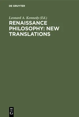 Kennedy |  Renaissance Philosophy: New Translations | Buch |  Sack Fachmedien