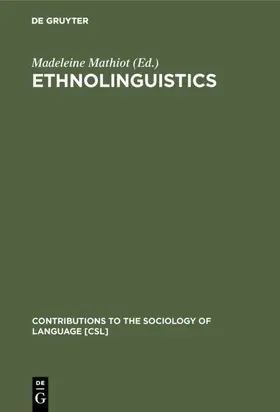 Mathiot |  Ethnolinguistics | Buch |  Sack Fachmedien