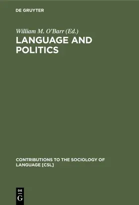 O’Barr | Language and Politics | Buch | 978-90-279-7761-8 | www.sack.de