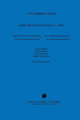 Borrás / Droz / Bucher |  E Pluribus Unum: On the Progressive Unification of Private International Law | Buch |  Sack Fachmedien