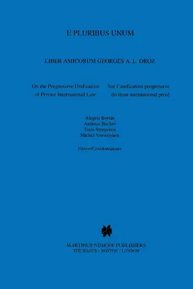 Borrás / Bucher / Struycken | E Pluribus Unum: On the Progressive Unification of Private International Law | Buch | 978-90-411-0282-9 | www.sack.de