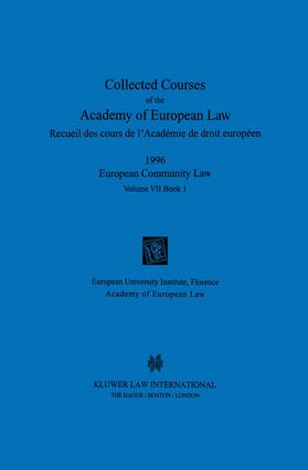 Academy of European Law Staff |  Collected Courses of the Academy of European Law 1996 Vol. VII - 1 | Buch |  Sack Fachmedien