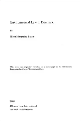 Basse |  Environmental Law in Denmark | Buch |  Sack Fachmedien