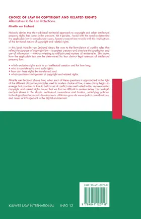 van Eechoud |  Choice of Law in Copyright and Related Rights: Alternatives to the Lex Protectionis | Buch |  Sack Fachmedien