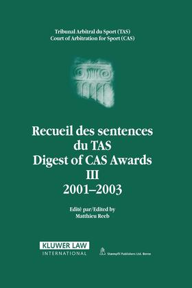 Reeb | Digest of Cas Awards III 2001-2003 | Buch | 978-90-411-2259-9 | sack.de
