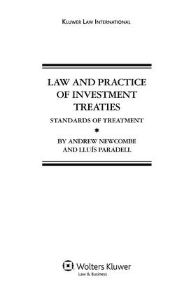 Newcombe / Paradell | Law and Practice of Investment Treaties: Standards of Treatment | Buch | 978-90-411-2351-0 | sack.de