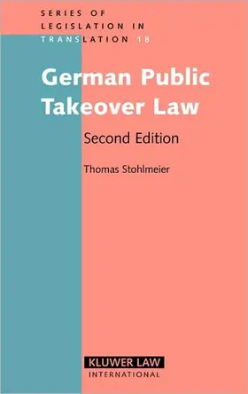 Stohlmeier |  German Public Takeover Law | Buch |  Sack Fachmedien