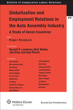 Blanpain / Lansbury | Globalization and Employment Relations in the Auto Assembly Indutry: A Study of Seven Countries | Buch | 978-90-411-2698-6 | sack.de