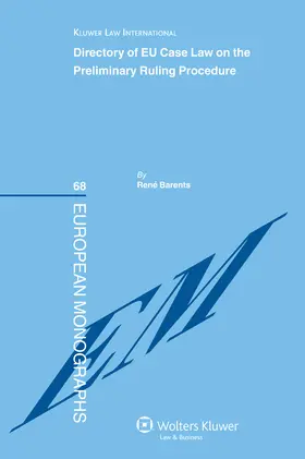 Barents | Directory of Eu Case Law on the Preliminary Ruling Procedure | Buch | 978-90-411-3150-8 | sack.de