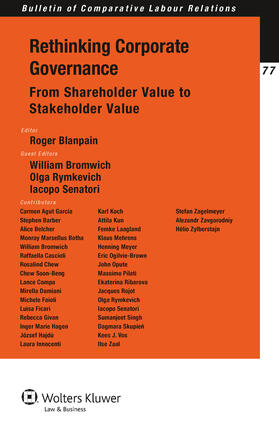 Blanpain |  Rethinking Corporate Governance: From Shareholder Value to Stakeholder Value | Buch |  Sack Fachmedien