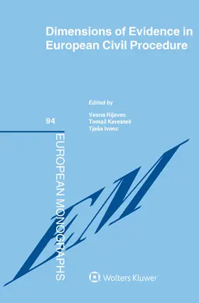 Rijavec / Keresteš | Dimensions of Evidence in European Civil Procedure | Buch | 978-90-411-6662-3 | www.sack.de