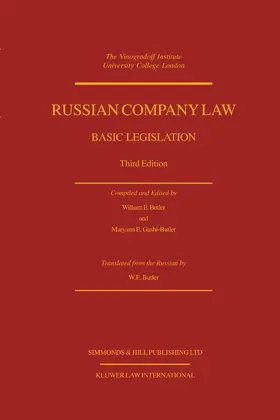 Butler |  Russian Company Law, Basic Legislation, 3e | Buch |  Sack Fachmedien