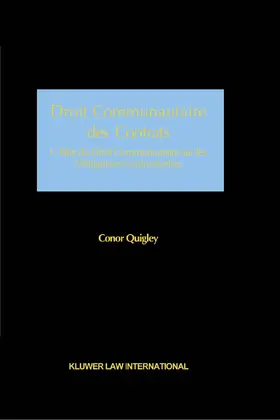 Quigley |  Droit Communautaire Des Contrats | Buch |  Sack Fachmedien