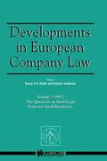 Rider |  Developments in European Company Law: The Quest for an Ideal Legal Form for Small Businesses | Buch |  Sack Fachmedien