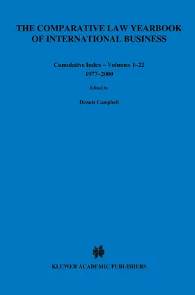 Campbell |  The Comparative Law Yearbook of International Business Cumulative Index Volumes 1-22, 1977-2000 | Buch |  Sack Fachmedien