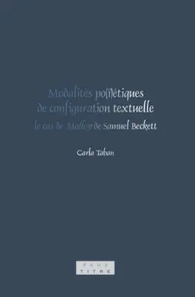 Taban |  Modalités po(ï)étiques de configuration textuelle | Buch |  Sack Fachmedien