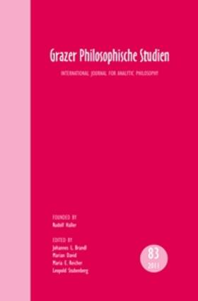  Grazer Philosophische Studien, Vol. 83 – 2011 | Buch |  Sack Fachmedien