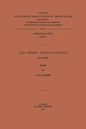 Lefort |  Les Peres Apostoliques En Copte: T. | Buch |  Sack Fachmedien