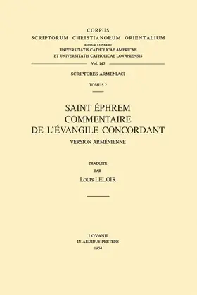Leloir |  Saint Ephrem. Commentaire de l'Evangile Concordant, Version Armenienne (V) | Buch |  Sack Fachmedien