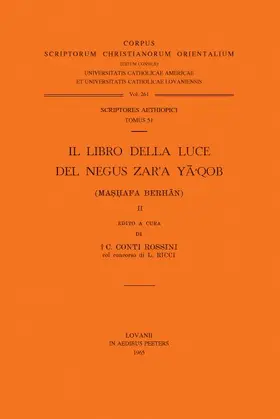 Conti Rossini / Ricci |  Il Libro Della Luce del Negus Zar'a Ya'qob (Mashafa Berhan), II: T. | Buch |  Sack Fachmedien