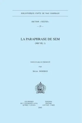 Roberge |  La Paraphrase de Sem (NH VII, 1) | Buch |  Sack Fachmedien