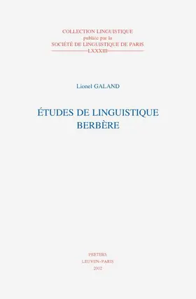 Galand |  Etudes de Linguistique Berbere | Buch |  Sack Fachmedien
