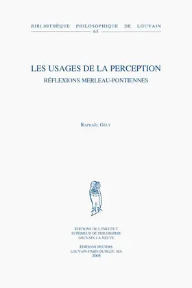 Gely / Gély |  Les Usages de la Perception: Reflexions Merleau-Pontiennes | Buch |  Sack Fachmedien