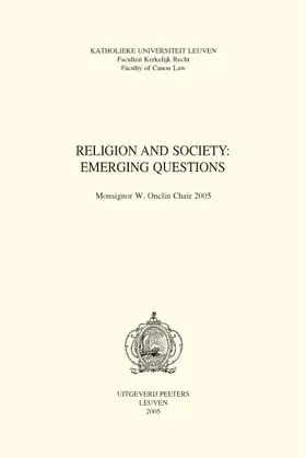 Torfs |  Religion and Society: Emerging Questions: Monsignor W. Onclin Chair 2005 | Buch |  Sack Fachmedien