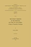 King |  The Syriac Versions of the Writings of Cyril of Alexandria. a Study in Translation Technique | Buch |  Sack Fachmedien