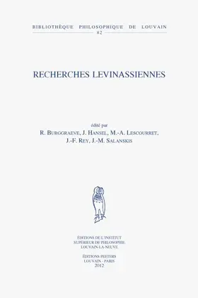 Burggraeve / Hansel / Lescourret |  Recherches Levinassiennes | Buch |  Sack Fachmedien