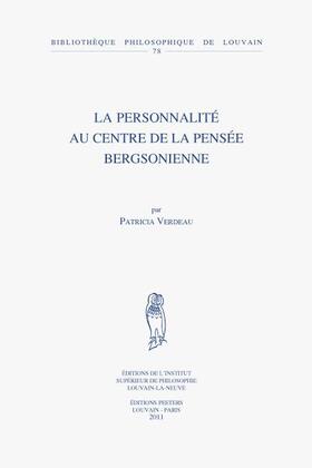 Verdeau | La Personnalite Au Centre de La Pensee Bergsonienne | Buch | 978-90-429-2344-7 | sack.de
