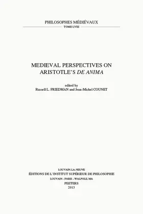 Counet / Friedman |  Medieval Perspectives on Aristotle's de Anima | Buch |  Sack Fachmedien