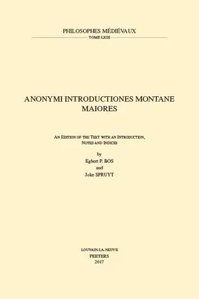 Bos / Spruyt |  ANONYMI INTRODUCTIONES MONTANE | Buch |  Sack Fachmedien