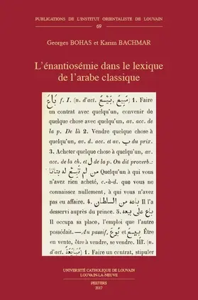 Bachmar / Bohas |  L'Enantiosemie Dans Le Lexique de l'Arabe Classique | Buch |  Sack Fachmedien