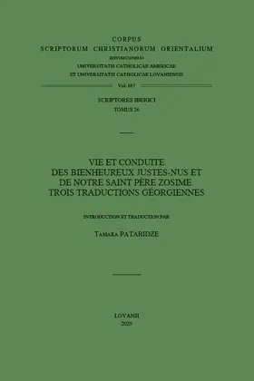 Pataridze |  Vie Et Conduite Des Bienheureux Justes-Nus Et de Notre Saint Pere Zosime: Trois Traductions Georgiennes: V. | Buch |  Sack Fachmedien