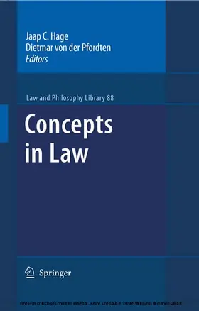 Hage / von der Pfordten / Pfordten | Concepts in Law | E-Book | sack.de