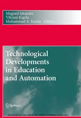Iskander / Kapila / Karim | Technological Developments in Education and Automation | E-Book | sack.de