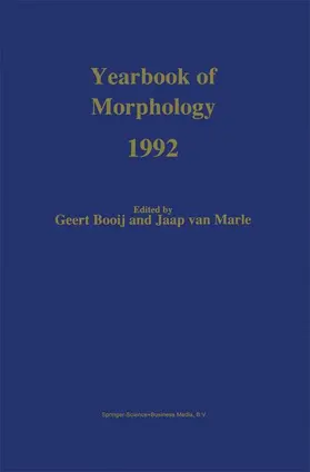 Booij / van Marle |  Yearbook of Morphology 1992 | Buch |  Sack Fachmedien