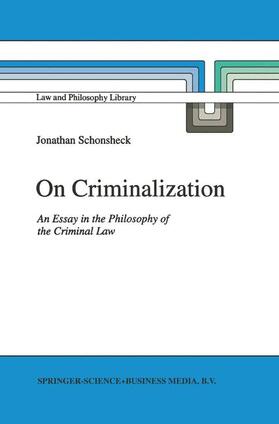 Schonsheck |  On Criminalization | Buch |  Sack Fachmedien