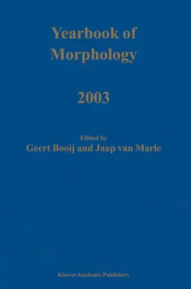 van Marle / Booij |  Yearbook of Morphology 2003 | Buch |  Sack Fachmedien