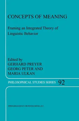 Preyer / Peter / Ulkan |  Concepts of Meaning | Buch |  Sack Fachmedien
